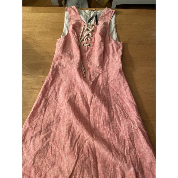 Kensie Dresses & Skirts - Kensie Tank Dress Fully Lined Size Small Corded V Neck Gold Zipper Back
